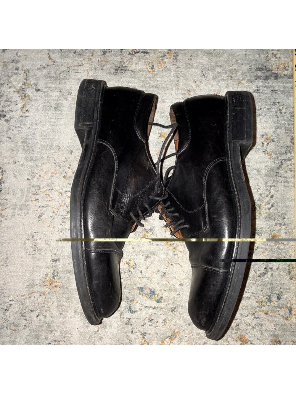 Johnston & Murphy Men’s Black Leather Lace-Up Cap Toe Oxford Dress Shoes 11M